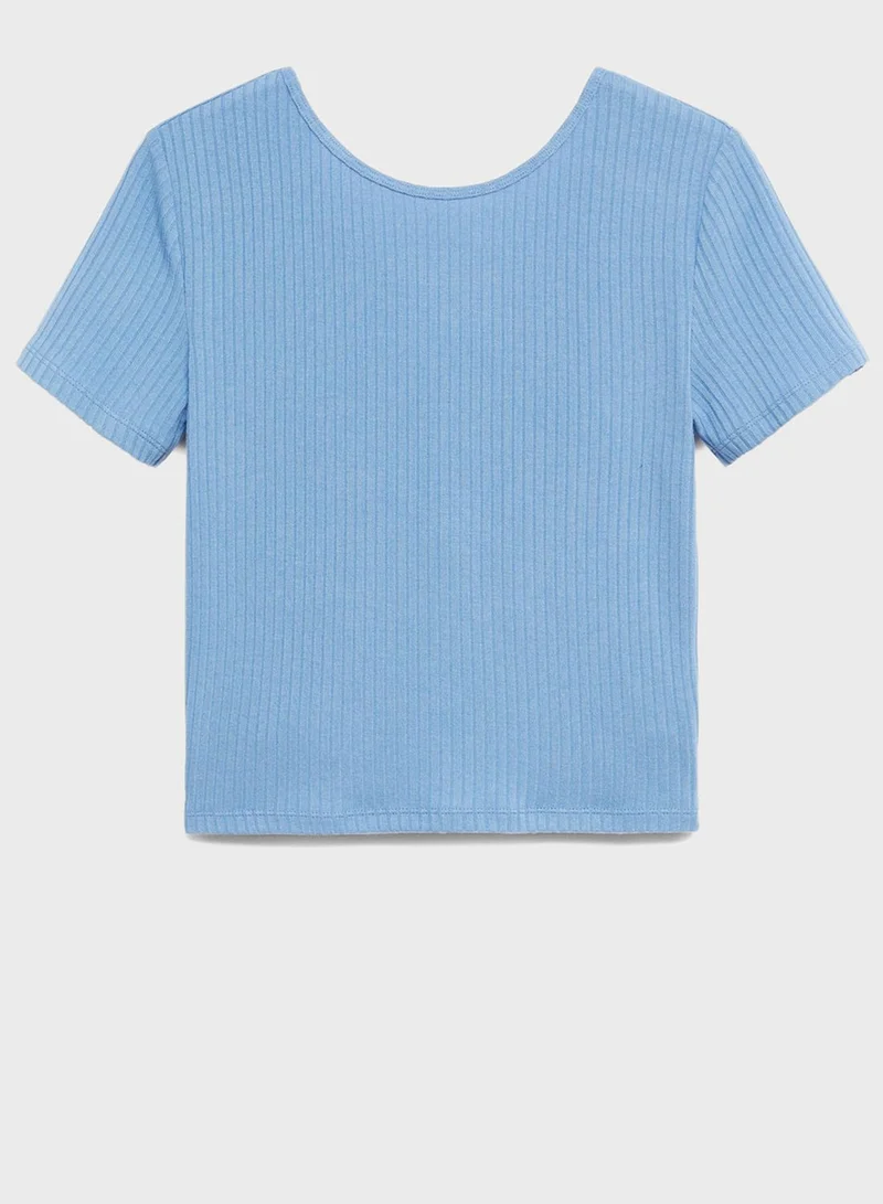MANGO Ribbed Crop T-Shirt