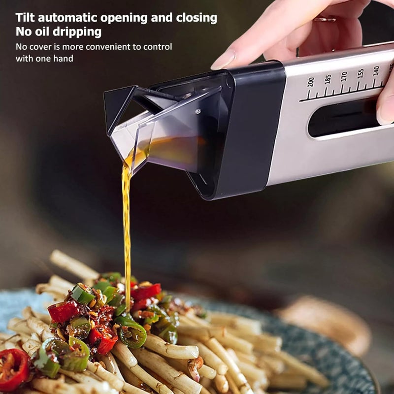 MEZON Automatic Flip Cap Olive Oil Dispenser Bottle Leakproof Cooking Condiment Kitchen Bottle Oil Vinegar Honey Container 260 ML Multi Color - Image 3