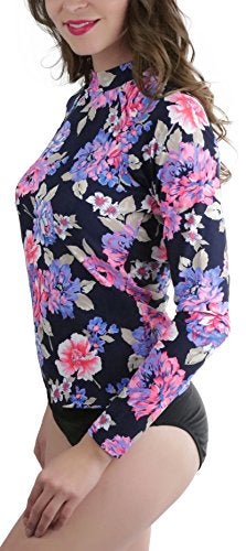 ToBeInStyle Women’s Long Sleeve Rash Guard Bikini Tops or Sets - Top Only- Peoney - Small - Image 3