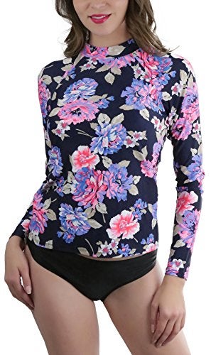 ToBeInStyle Women’s Long Sleeve Rash Guard Bikini Tops or Sets - Top Only- Peoney - Small - Image 5
