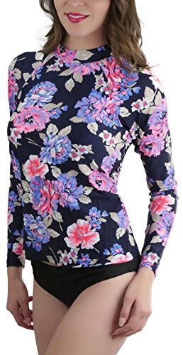 ToBeInStyle Women’s Long Sleeve Rash Guard Bikini Tops or Sets - Top Only- Peoney - Small - Image 4