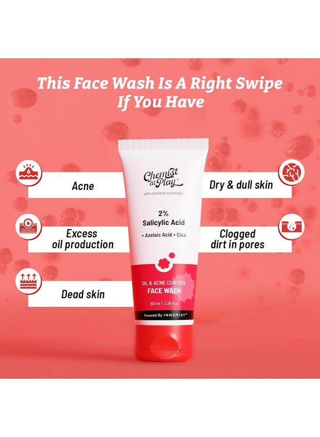 Chemist at Play 2% Salicylic Acid Face Wash For Oily Skin With Niacinamide | Prevents Acne & Removes Excess Oil | Sulphate Free, Anti Acne Face Cleanser | For Men & Women | 100 Ml - Image 3