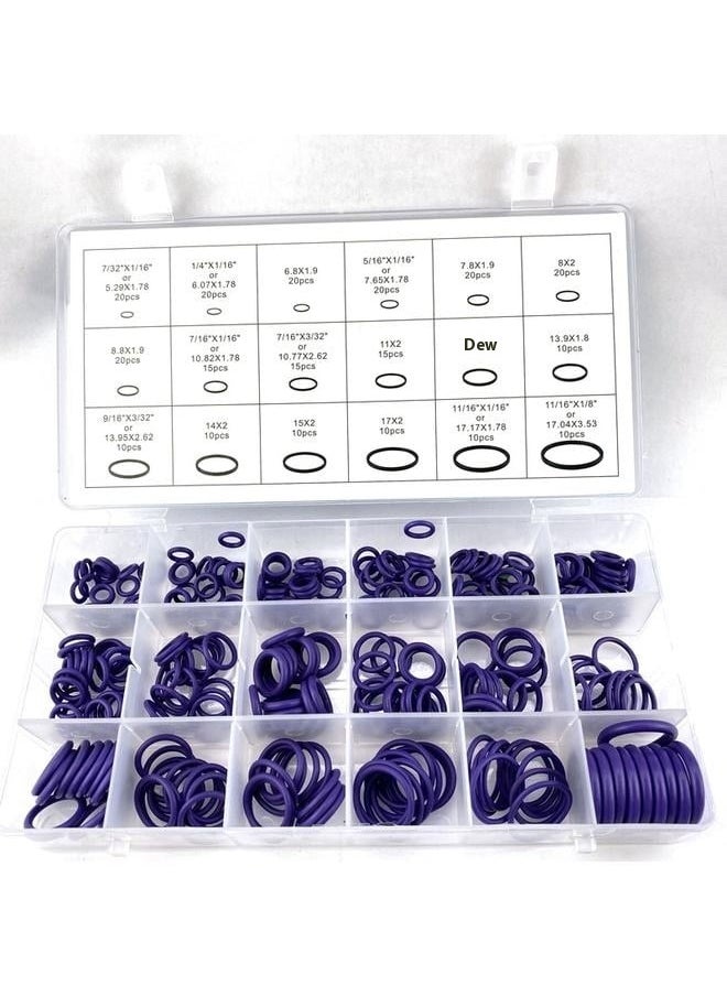 yongsheng 270-Piece Rubber O-Ring Washer Seals With Plactics Box Car O Shape Rings, Rubber Gasket Kit, Waterproof Classification Kit, Washer with Plastic Box, Automotive Repair Parts, Universal for Most Cars, Trucks Purple  - Image 1