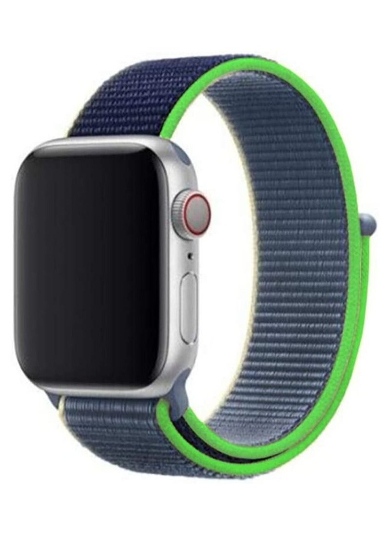 VITION Nylon Sport Band for Apple Watch 45mm 44mm 42mm Soft Replacement Strap for iWatch Series 7/ 6/ SE/ 5/4/3/2/1 (light blue green) 