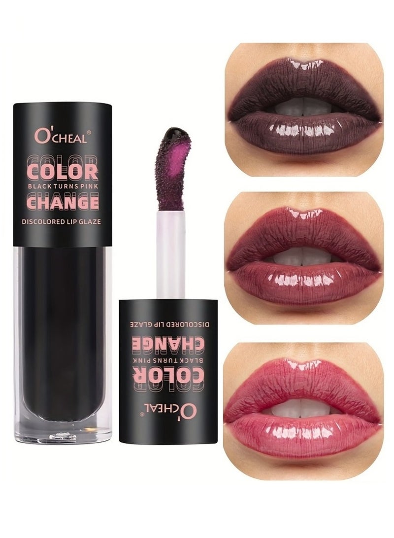 OCHEAL Color Changing Lip Glaze Temperature Color Changing Liquid Lipstick Long Lasting Hydrating Moisturizing Nourishing Light Texture Lip Color Lip Glaze - Image 1