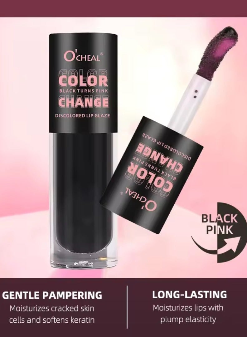 OCHEAL Color Changing Lip Glaze Temperature Color Changing Liquid Lipstick Long Lasting Hydrating Moisturizing Nourishing Light Texture Lip Color Lip Glaze - Image 3