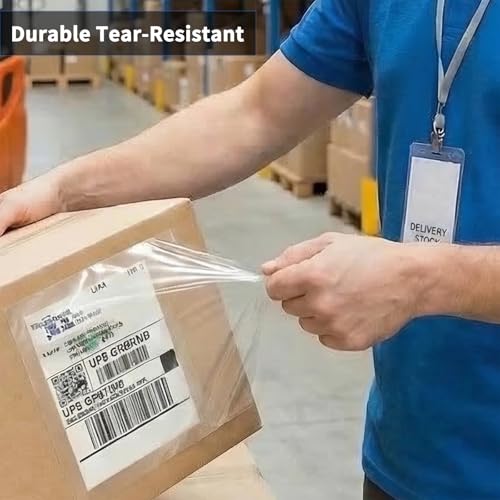 9527 Product 7.5" x 5.5" Packing List Envelope, Clear Adhesive Shipping Label Pouchs, Waterproof Top Loading Packing List, (50 Pack) - Image 5
