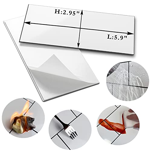 AULIGET 3" x 6" Subway Tile Peel and Stick Backsplash, Thick PVC Stick on Wall Tiles (100, Polished Grey Tile Look) - Image 4