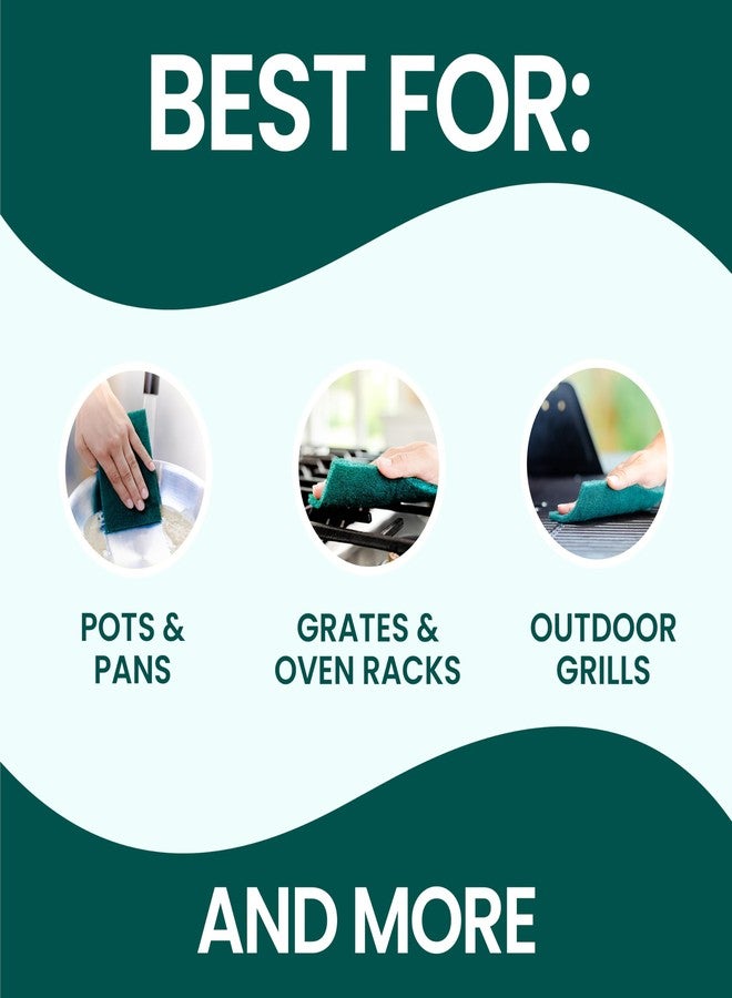 Scotch Brite Scotch-Brite Heavy Duty Scouring Pad, Dish Scrubber for Kitchen + Outdoor, 8 Scrub Pads for Uncoated Pots and Pans, Cast Iron Cooktops, Grill Grates, Oven Racks, & BBQ, Durable, Long-Lasting - Image 4