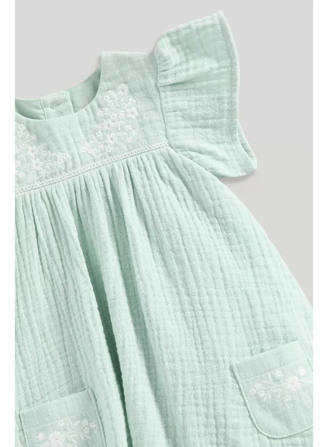 mothercare Green Woven Dress and Knickers