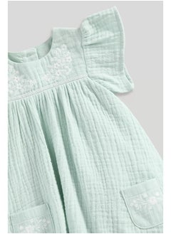 mothercare Green Woven Dress and Knickers  - Image 3