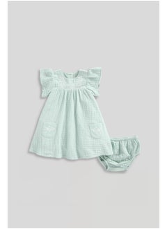 mothercare Green Woven Dress and Knickers  - Image 2
