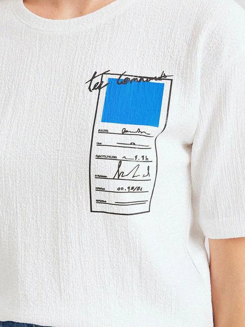 Big Dart Maya Blue BDART Printed Crew Neck Short Sleeve T-Shirt for Women | Best Price UAE
