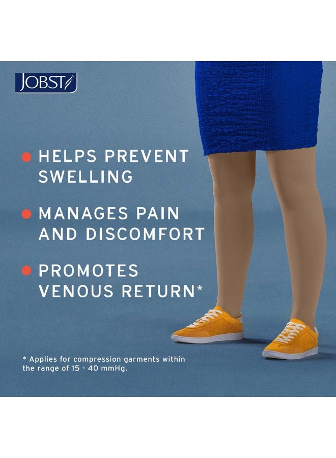 JOBST جوبست رليف، ملابس طبية للساق، أصابع مفتوحة، جورب ضاغط عالي الكعب، متوسط، بيج، 1 زوج - Image 4
