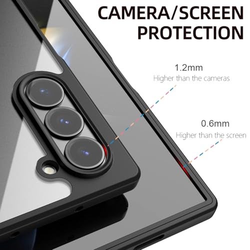 Kapa Hawkeye Clear Slim Tough Back Cover for Samsung Galaxy Z Fold 7 | Camera Lens Protector Anti Yellow Shockproof Clear Hybrid Case Cover (Black Sides) - Image 3