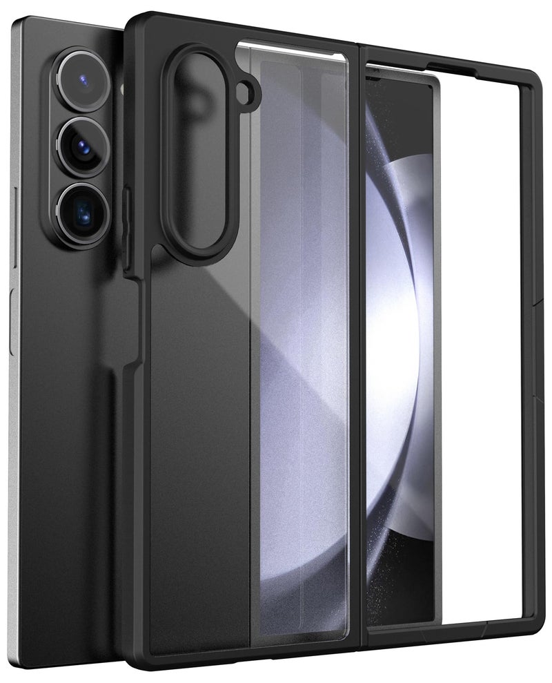 Kapa Hawkeye Clear Slim Tough Back Cover for Samsung Galaxy Z Fold 7 | Camera Lens Protector Anti Yellow Shockproof Clear Hybrid Case Cover (Black Sides) - Image 1