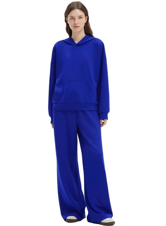 SUUKSESS Women 2 Piece Sets 2025 Oversized Hoodie Sweatshirt Wide Leg Sweatpants, 03 Royal Blue, M - Image 1