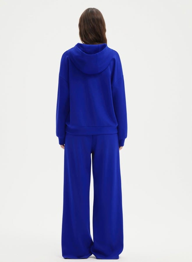 SUUKSESS Women 2 Piece Sets 2025 Oversized Hoodie Sweatshirt Wide Leg Sweatpants, 03 Royal Blue, M - Image 5