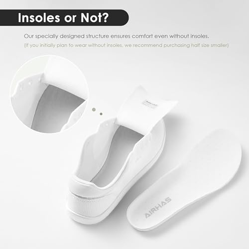AIRHAS Womens Minimalist Barefoot Shoes Zero Drop Wide Toe Box Shoes Lightweight Casual Fashion Sneakers for Women(White,8.0) - Image 4