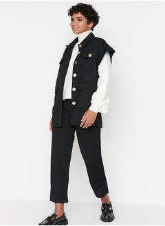 trendyol Black Gold Buttoned Vest-Pants Knitted Suit TCTAW22US0062  - Image 2