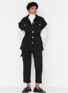 trendyol Black Gold Buttoned Vest-Pants Knitted Suit TCTAW22US0062  - Image 1