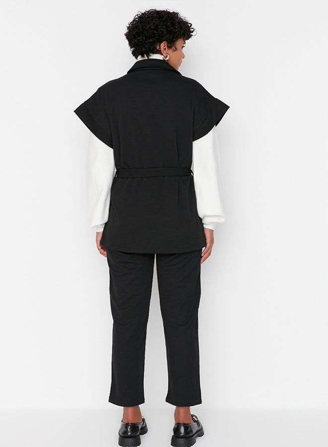 trendyol Black Gold Buttoned Vest-Pants Knitted Suit TCTAW22US0062  - Image 5