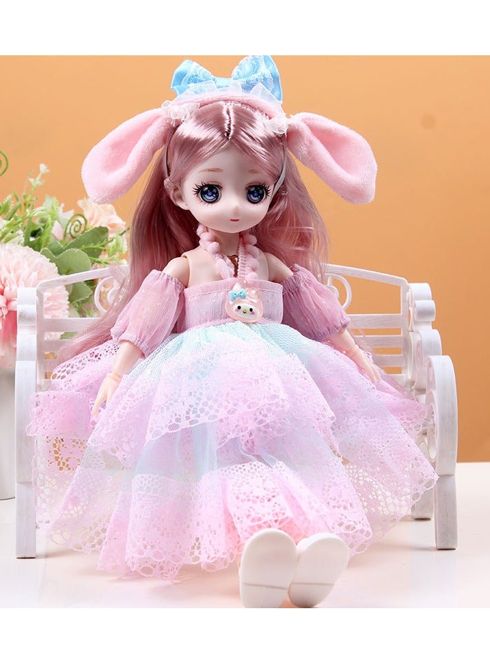 EHOME 30cm Barbie Doll Melody Collaboration Girl Dress up Doll Pink - Image 1