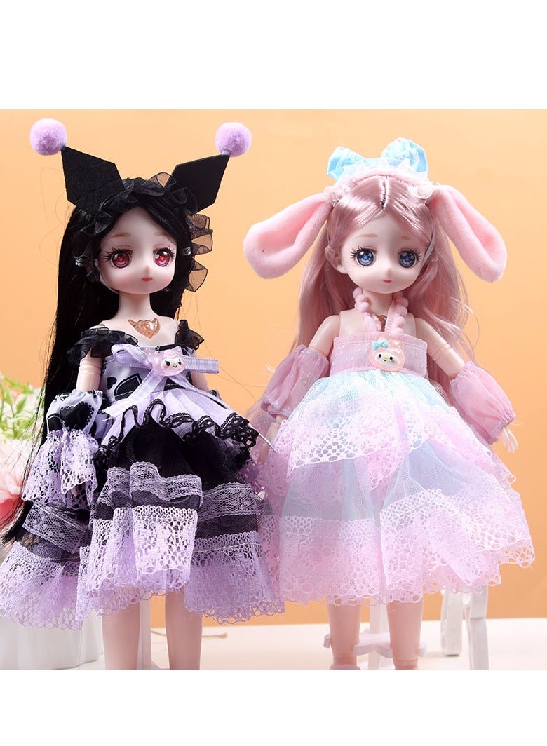 EHOME 30cm Barbie Doll Melody Collaboration Girl Dress up Doll Pink - Image 2
