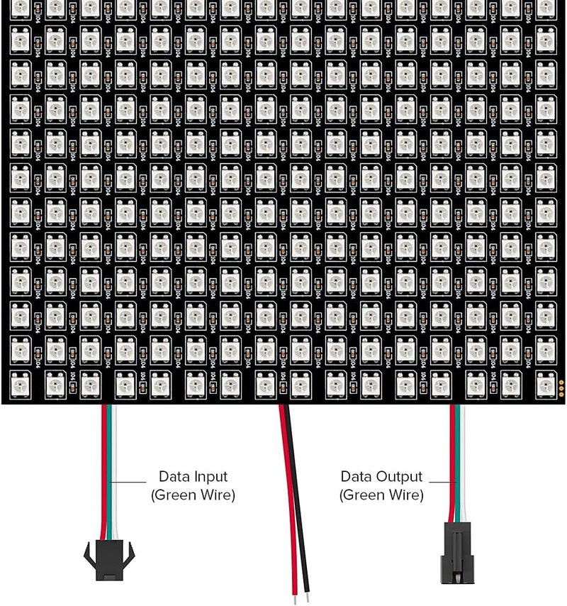 SEZO LED Matrix WS2812B RGB 5050SMD LED Screen Panel Individually Addressable16x16 256 Pixels Digital Flexible for Arduino Programmed Image Full Color Lighting DC5V - Image 4