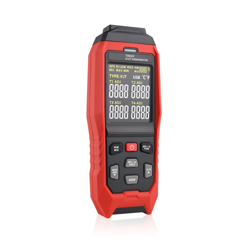 Digital Thermocouple Thermometer: 4-Channel, -200°C To +1372°C Range - High Precision, 5000-Group Data Storage VA Color Screen Thermometer for Industrial, Laboratory and Field Use - Image 2