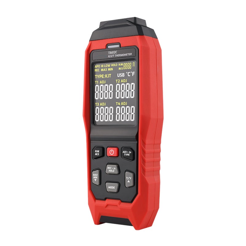 Digital Thermocouple Thermometer: 4-Channel, -200°C To +1372°C Range - High Precision, 5000-Group Data Storage VA Color Screen Thermometer for Industrial, Laboratory and Field Use - Image 4