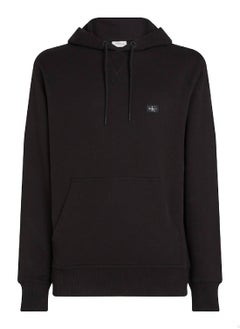 Men's Cotton Terry Badge Hoodie - Cotton, Black - pzsku/ZE82534993ECC2A2BD10CZ/45/_/1738050838/aad65824-c818-4665-b111-53c7924b3a9f