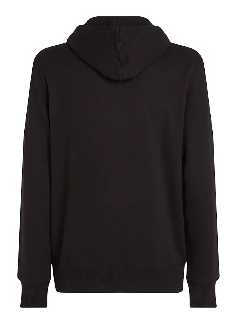 Calvin Klein Jeans Ck Black Cotton Terry Badge Hoodie for Men | Best Price UAE