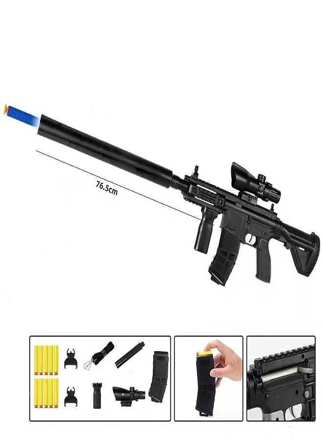 بندقية ألعاب هجومية M416 كهربائية بإطلاق كرات لينة مع كاتم صوت ونظارة ومقبض عمودي وإكسسوارات للعب في الهواء الطلق وألعاب الرماية هدية عيد ميلاد - Image 4