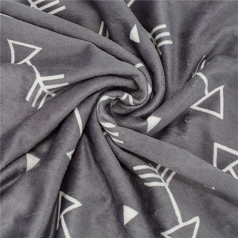 BORITAR Baby Blanket Super Soft Minky with Double Layer Dotted Backing, Little Grey Arrows Printed 30 x 40 Inch, Receiving Blankets - Image 3