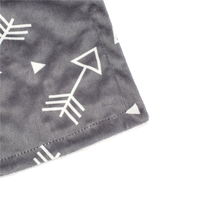 BORITAR Baby Blanket Super Soft Minky with Double Layer Dotted Backing, Little Grey Arrows Printed 30 x 40 Inch, Receiving Blankets - Image 2