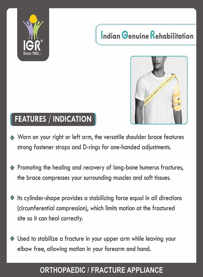 IGR دعامة عظم العضد IGR مع الكتف | دعامة كسور ثنائية الصمام | جبيرة من الألياف البلاستيكية | علاج كسور عظم العضد البعيدة أو المتوسطة | تثبيت الكتف | مقاس كبير جدًا (بيج) - Image 3