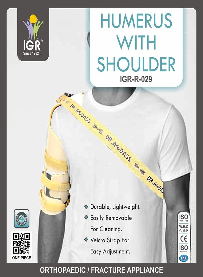 IGR دعامة عظم العضد IGR مع الكتف | دعامة كسور ثنائية الصمام | جبيرة من الألياف البلاستيكية | علاج كسور عظم العضد البعيدة أو المتوسطة | تثبيت الكتف | مقاس كبير جدًا (بيج) - Image 2