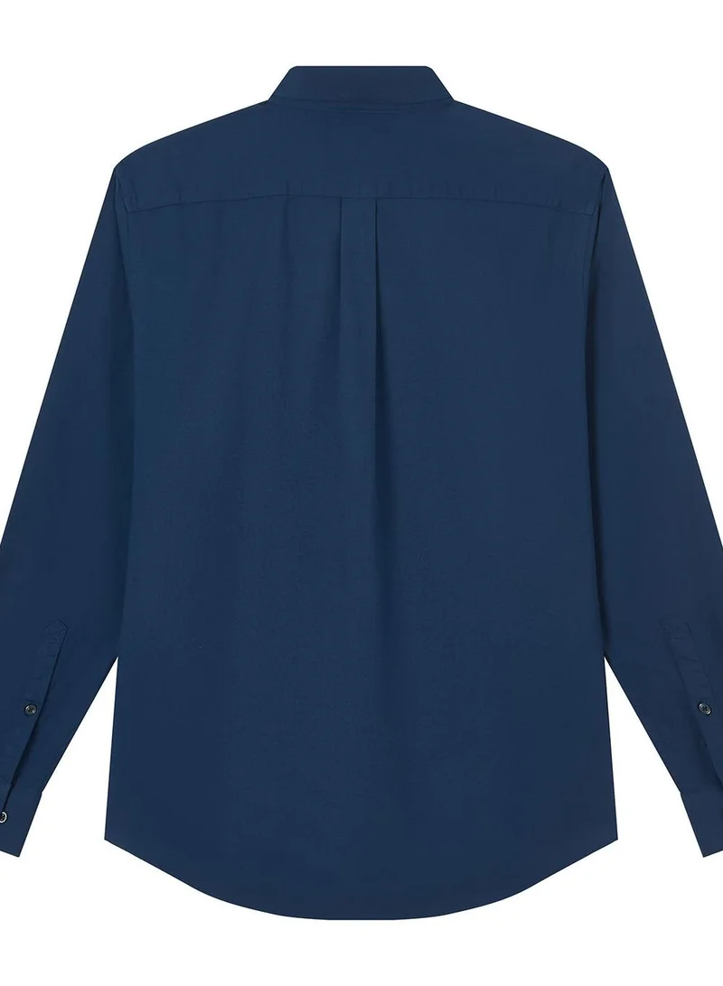 GIORDANO Men’s Cotton Slim Oxford Shirt with Embroidery