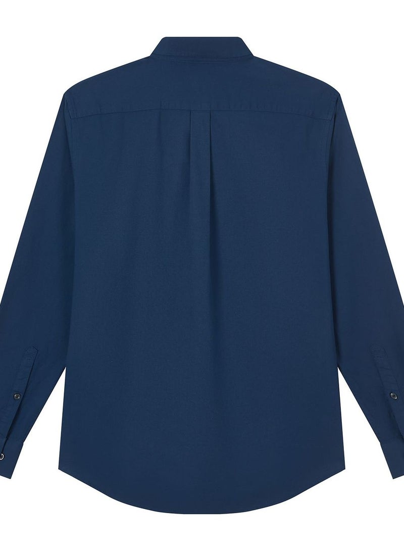 GIORDANO Men’s Cotton Slim Oxford Shirt with Embroidery - Image 2