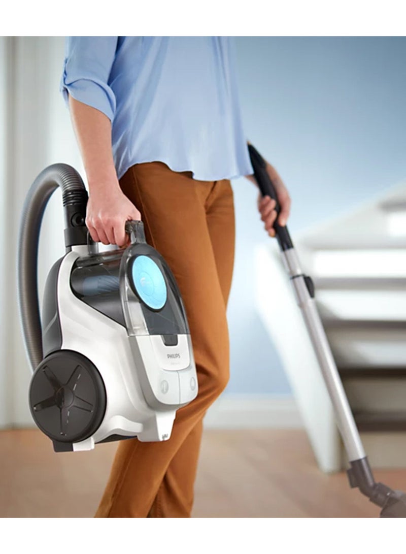 Philips Bagless Vacuum Cleaner 2000 Series - 1800W, 360W Suction Power, Super Clean Air Filter, PowerCyclone 4, Multi-purpose nozzle, Arctic White & Sky Blue - XB2023/61 1.3 L 1800 W XB2023/61 Arctic White - Image 5