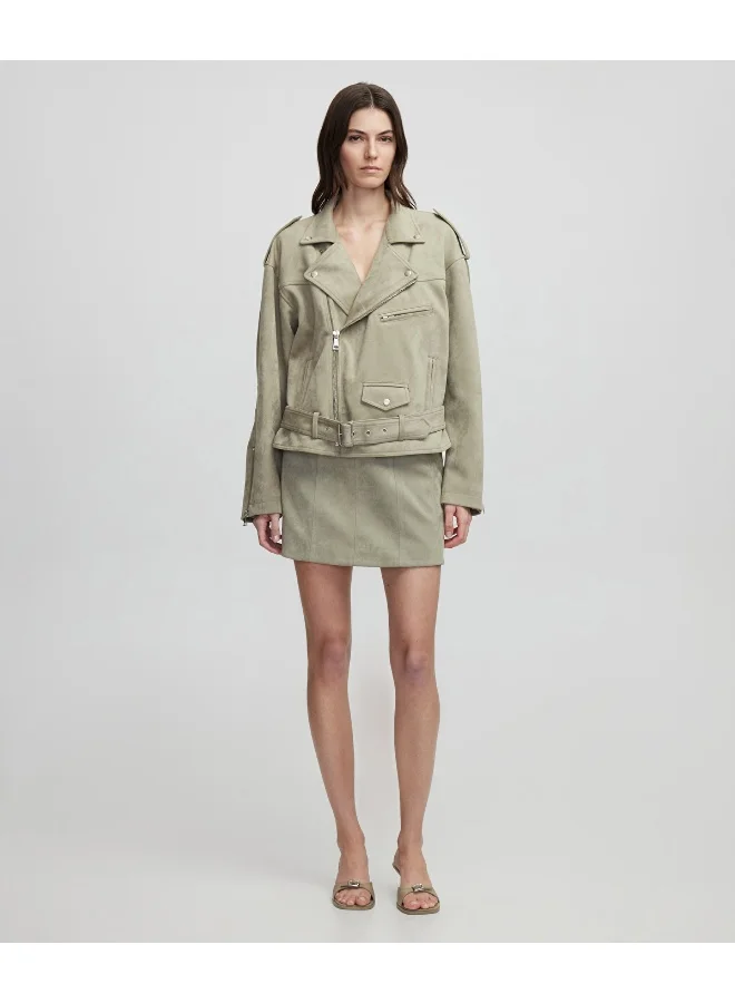 إبيكيول Faux Suede Biker Jacket