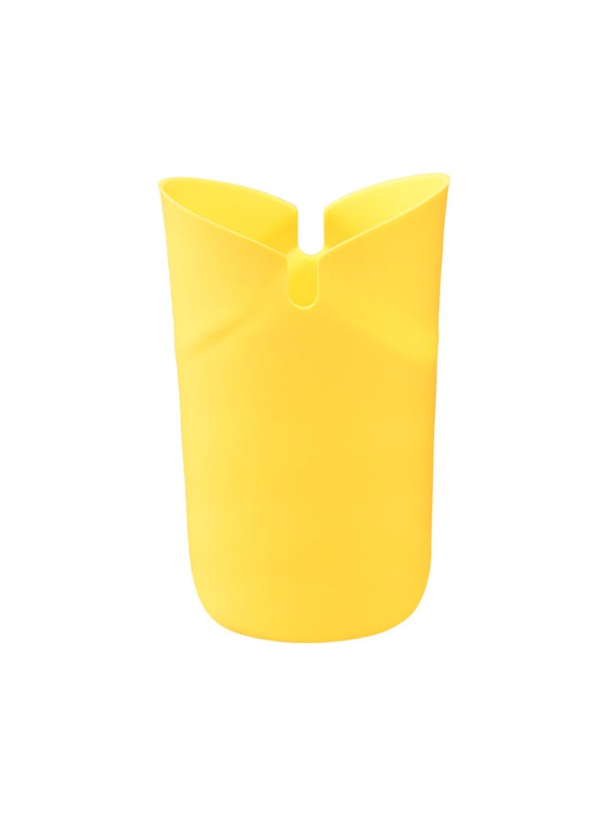 Spot Silicone Folding Popcorn Bowl Household Microwave Popcorn Cup Food Grade Popcorn Bucket-Specifications:110mm-Color:Yellow - Image 1