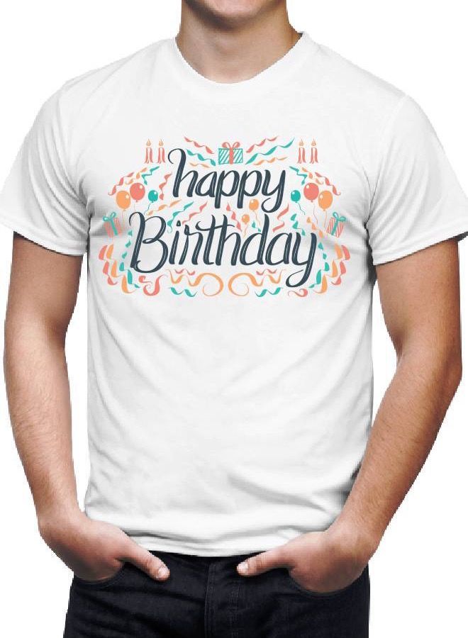 LIT Men’s Soft T Shirt Printed Happy Birthday - Image 2