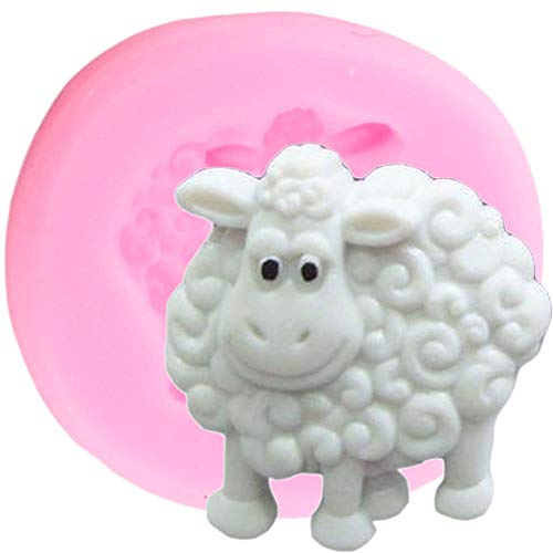 Jansowin 1pc Cute Animal 3D Sheep Silicone Mold for Handmade DIY Pudding Epoxy Jello Cake Topper Decoration Crafting Tool Projects Jelly Shots Fondant Crystal Candy Gum Paste Desserts Trinket Resin Pendant - Image 1