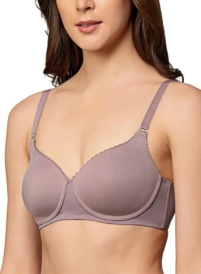 ترايامف Triumph Microfiber Seamless Padded Wireless Plain T-Shirt Bra Grey