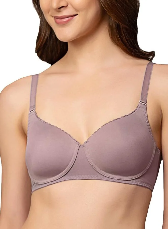 ترايامف Triumph Microfiber Seamless Padded Wireless Plain T-Shirt Bra Grey
