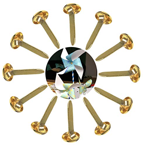 yuntop 100 Pcs Brass Paper Fasteners, 8x17mm Plated Mini Brads for Scrapbooking Crafts DIY Projects (Gold) - Image 2