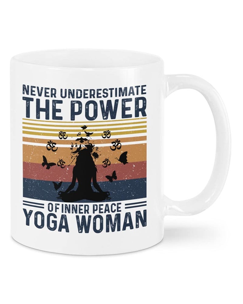 VIGAT Mugs White Coffee from Family Friends for Yoga Lovers Mom Daughter Yoga Gifts Meaningful Quotes Women Butterflies Retro 11 15oz Ceramic Cup Gifts for Women Girls On Birthday