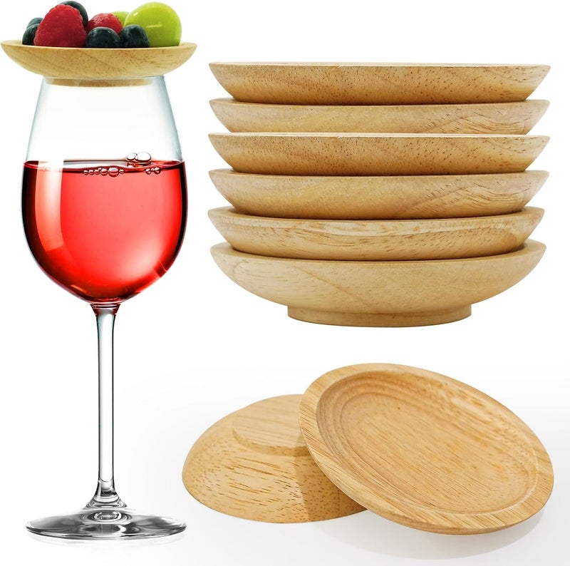 Lyonbi Wine Glass Charcuterie Topper 6 PCS, Wood - Image 1